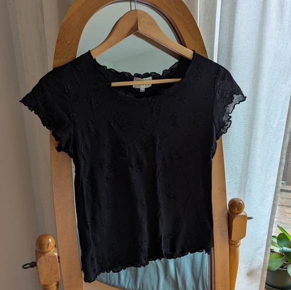 ✨ Vintage - Floral print sheer t-shirt - Picture 1 of 6